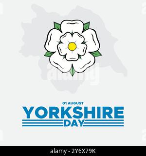 Yorkshire Day tenuto il 1 agosto, modello Yorkshire Day modificabile, illustrazione stock Yorkshire Day, file eps. Illustrazione Vettoriale