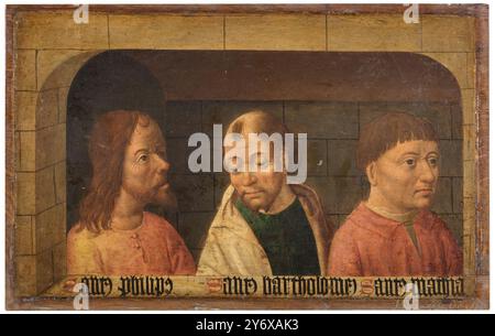 Maestro del laboratorio della leggenda di Santa Lucia degli Apostoli Filippo, Bartolomeo e Matteo. 1490 - 1500. Metodo misto sul pannello. Museo: Museo del Prado, Madrid, España. Autore: Maestro de la Leyenda de santa Lucía. Maestro della leggenda di Santa Lucia. Foto Stock