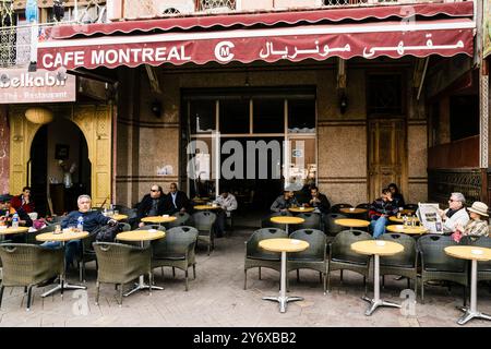 cafe Montreal, Marrakech, Marocco, nord dell'Africa, continente africano. Foto Stock