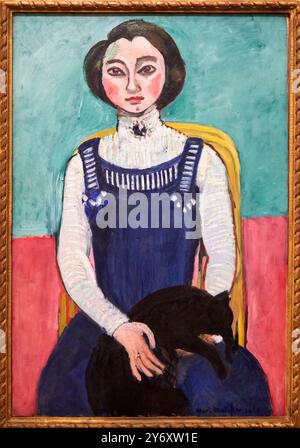 Marguerite au chat noir, 1910, Henri Matisse, 1869, le Cateau-Cambrésis (Francia) - 1954, Nizza (Francia), Centre Pompidou, Museo Nazionale del moderno e Foto Stock