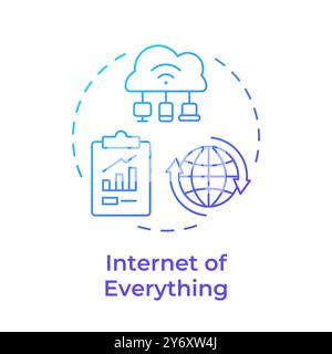 Icona Internet of Everything Blue Gradient Concept Illustrazione Vettoriale