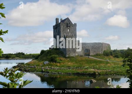 IRLANDA il castello di Dunguaire, torre del XVI secolo nella contea di Galway vicino a Kinvarra Foto Stock