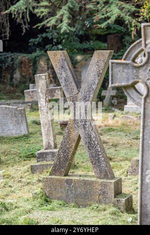 Lapidi nel cimitero di Holywell, Oxford Foto Stock