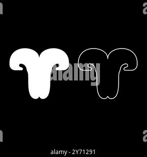 Immagine grafica vettoriale di colore bianco con icona Cat's nose Cat PET PET PET PET PET PET Simple Solid fill contorno linea di contorno sottile e piatto Illustrazione Vettoriale