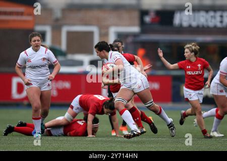Cindy Nelles del Canada donne in azione. Galles donne contro Canada donne rugby, internazionale autunnale al Cardiff Arms Park di Cardiff, novembre 2018. pic di Foto Stock