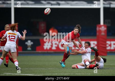 Cindy Nelles del Canada donne in azione. Galles donne contro Canada donne rugby, internazionale autunnale al Cardiff Arms Park di Cardiff, novembre 2018. pic di Foto Stock