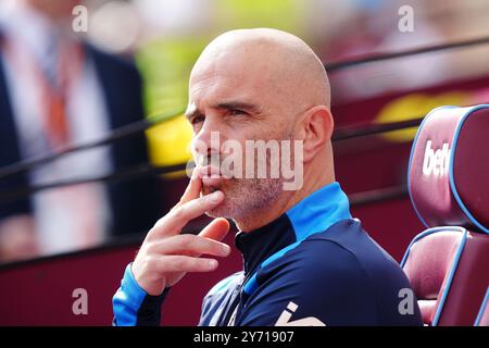 Foto del file del 21-09-2024 del manager del Chelsea Enzo Maresca, che ha insistito sull'onestà è la politica migliore quando si tratta di mantenere la sua squadra felice prima dello scontro di Premier League del Chelsea con Brighton di sabato. Data di pubblicazione: Venerdì 27 settembre 2024. Foto Stock