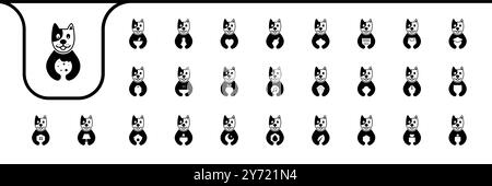 jack russell terrier, mascotte per cani, simpatici disegni di icone vettoriali Illustrazione Vettoriale