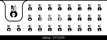 jack russell terrier, mascotte per cani, simpatici disegni di icone vettoriali Illustrazione Vettoriale