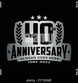 modello di design del logo per il 40° anniversario. logotipo celebrativo del 40° anniversario. Vettore e illustrazione Illustrazione Vettoriale