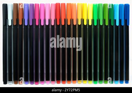 Sfondo di matite colorate per la creatività closeup Foto Stock