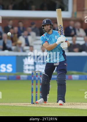 Londra, Regno Unito. 27 settembre 2024. Londra, Inghilterra, settembre 27 2024: Will Jacks (85 Inghilterra) batte durante la partita internazionale del quarto giorno della Metro Bank tra Inghilterra e Australia al Lord's Cricket Ground di Londra, Inghilterra. (Jay Patel/SPP) credito: SPP Sport Press Photo. /Alamy Live News Foto Stock