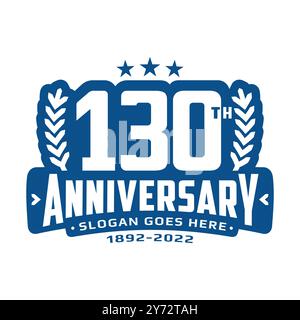 modello di design del logo per il 130° anniversario. logotipo celebrativo del 130° anniversario. Vettore e illustrazione Illustrazione Vettoriale