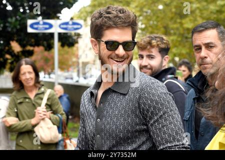 Andrew Garfield Beim Movie Talk auf dem 72. Internationalen Filmfestival San Sebastian / Festival Internacional de Cine de San Sebastián im Kulturzentrum Tabakalera. San Sebastian, 27.09.2024 anni Foto Stock