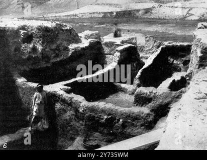 Le mura di Gerico dissotterrarono : scoperte della città che cadde davanti alla tromba di Giosuè . Una casa israelita a nord-est scavi effettuati dalla Deutsche Orient-Gesellschaft 1909 Foto Stock