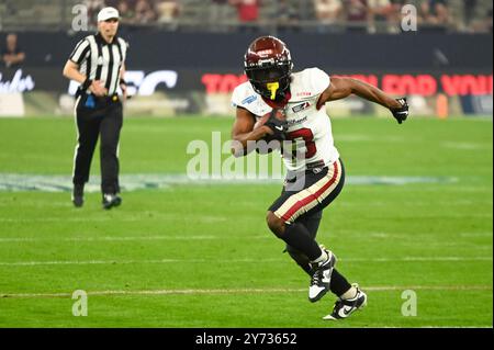 Kelvin McKnight Jr. (Rhein Fire), ELF Championship Game 2024, Rhein Fire gegen Vienna Vikings AM 22. Settembre 2024 in der Veltins Arena auf Schalke, Endergebnis 51:20 vor 41,364 Zuschauern Foto Stock