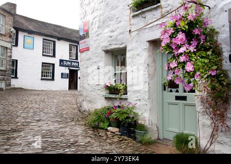 Sun Inn Public House, Dent Village, Sedbergh, Dentdale, Yorkshire Dales National Park, Cumbria, Inghilterra Foto Stock