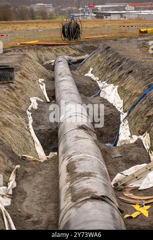 Mölndal, Svezia - gennaio 29 2023: Tubo di rete idrica in costruzione Foto Stock