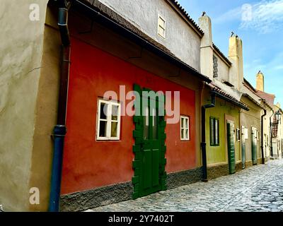 La fotografia mostra un paesaggio urbano medievale europeo in estate, caratterizzato da tetti vivaci e intricati dettagli architettonici. Foto Stock