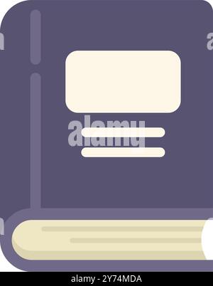 Semplice illustrazione di un libro chiuso in posizione verticale, con copertina vuota e dorso Illustrazione Vettoriale