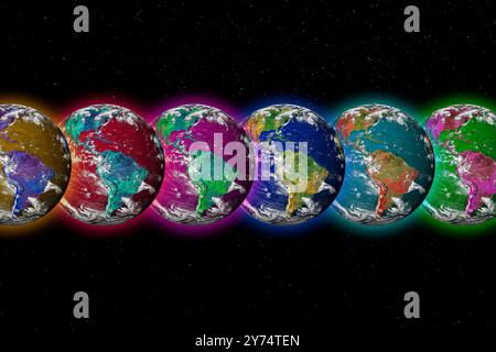 Mondi paralleli, illustrazione concettuale. Foto Stock