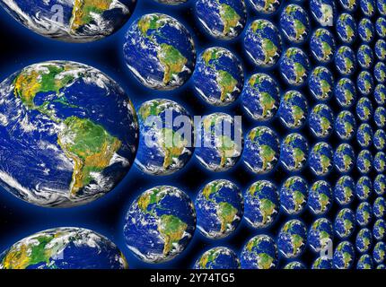 Mondi paralleli, illustrazione concettuale. Foto Stock