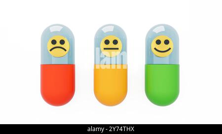 Illustrazione che mostra le droghe per la salute mentale. Foto Stock