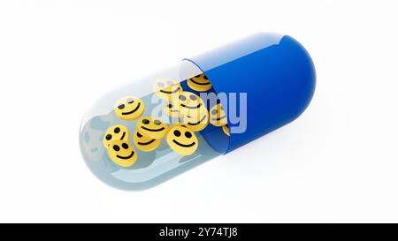 Illustrazione che mostra le droghe per la salute mentale. Foto Stock