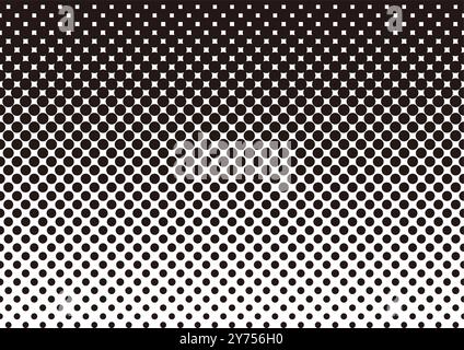 Trama mezzitoni monocromatica senza cuciture vettoriali isolata su sfondo bianco. Ripetibile orizzontalmente. Illustrazione Vettoriale