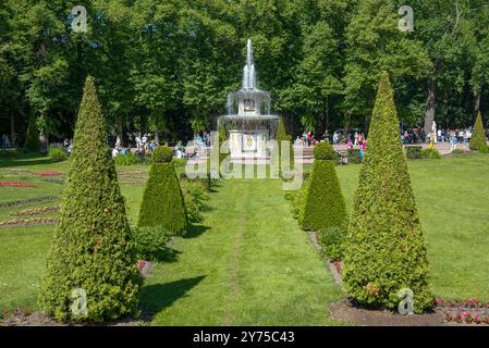 PETERHOF, RUSSIA - 13 GIUGNO 2024: Fontana Romana nel Parco di Nizhny. Petrodvorets Foto Stock