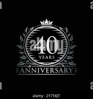 40 anni per festeggiare l'anniversario del modello di design. logo del 40° anniversario. Vettore e illustrazione. Illustrazione Vettoriale