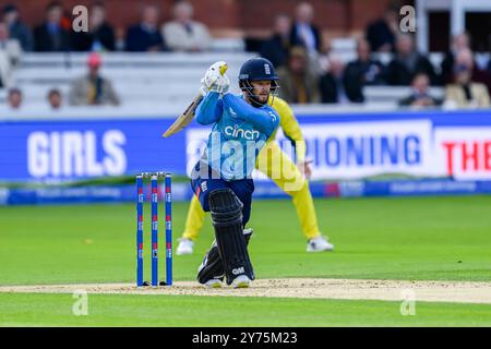 LONDRA, REGNO UNITO. 27 settembre, 24. Primo giorno di partita durante la 4th Metro Bank ODI di England Men vs Australia al Lord's Cricket Ground venerdì 27 settembre 2024 a LONDRA, INGHILTERRA. Crediti: Taka Wu/Alamy Live News Foto Stock