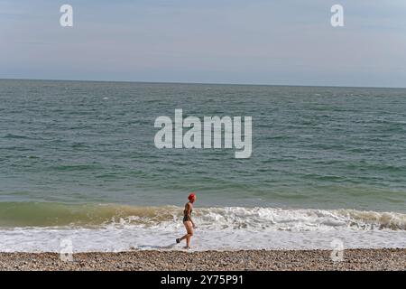 Nuotatore del Mare del Nord Foto Stock