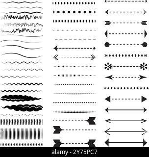 Annega mano bordo della cornice sottolineano il divisorio Doodle art Illustrazione Vettoriale