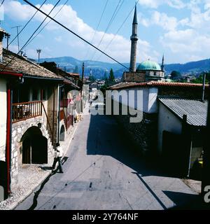 Blick in die Altstadt von Sarajevo, Bosnien, Jugoslawien um 1981. Foto Stock