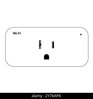 Icona del concetto Wi-Fi US Smart One socket in stile sottile Illustrazione Vettoriale