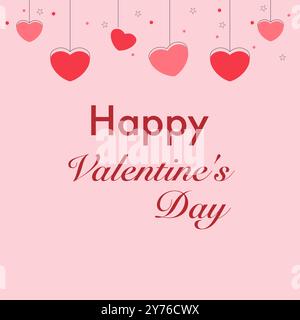 appendere felice giorno di valentine vettoriale di colore rosa Illustrazione Vettoriale