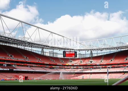 Londra, Regno Unito. 28 settembre 2024. Vista generale dello stadio durante la partita di Premier League tra Arsenal FC e Leicester City FC all'Emirates Stadium, Londra, Inghilterra, Regno Unito il 28 settembre 2024 Credit: Every Second Media/Alamy Live News Foto Stock