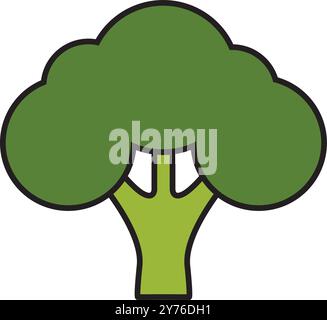 Icona dei broccoli. Icona delle verdure. Vettore. Illustrazione Vettoriale