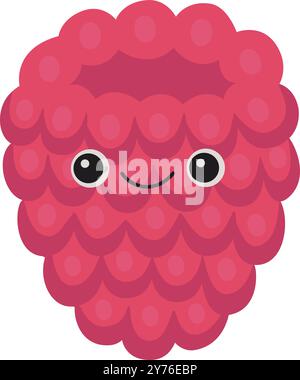 Bel lampone con la faccia sorridente Illustrazione Vettoriale
