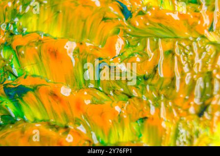 Vista dall'alto della colorazione gialla con altri sfondo colorato. Foto Stock