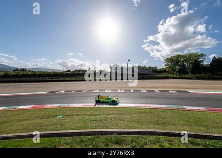 Sebastian ALVAREZ (mex), Vladislav LOMKO (fra), Tom DILLMANN (fra) di una GARA team INTER EUROPOL su un Oreca 07 - Gibson durante il qualyfing di ELMS nel Mugello durante ELMS - 4 ore del Mugello, gara Endurance nel Mugello, Italia, settembre 28 2024 Foto Stock