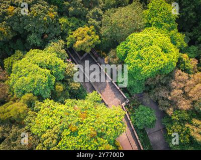 Vista ad alto angolo del parco Yuexiu a Guangzhou in Cina Foto Stock