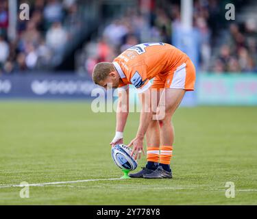 LONDRA, REGNO UNITO. 28, 24 settembre. Durante Saracens vs sale Sharks - Gallagher Premiership Rugby Round 2 allo Stonex Stadium sabato 28 settembre 2024. LONDRA, INGHILTERRA. Crediti: Taka G Wu/Alamy Live News Foto Stock