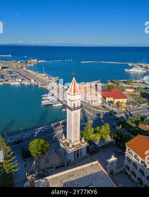 Bella immagine aerea della città di Zante sull'isola greca di Zante . 16 settembre 2024. Foto Stock