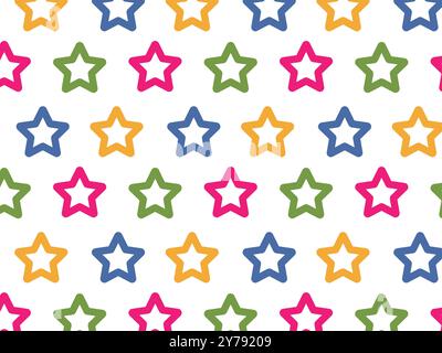Pattern stelle multicolore. Illustrazione vettoriale. Illustrazione Vettoriale