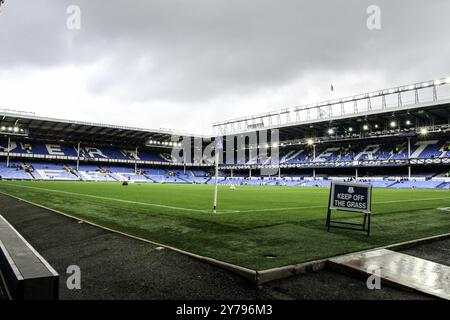 Liverpool, Regno Unito. 28 settembre 2024. Goodison Park, Liverpool, Inghilterra, 27 settembre 2024: Goodison Park prima della partita di Premier League tra Everton e Crystal Palace al Goodison Park di Liverpool, Inghilterra. (Sean Chandler/SPP) credito: Foto SPP Sport Press. /Alamy Live News Foto Stock