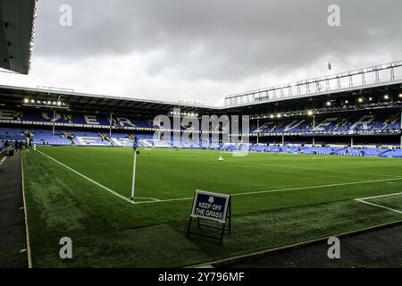 Liverpool, Regno Unito. 28 settembre 2024. Goodison Park, Liverpool, Inghilterra, 27 settembre 2024: Goodison Park prima della partita di Premier League tra Everton e Crystal Palace al Goodison Park di Liverpool, Inghilterra. (Sean Chandler/SPP) credito: Foto SPP Sport Press. /Alamy Live News Foto Stock