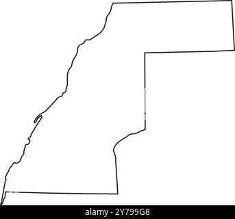 mappa del disegno del simbolo dell'illustrazione vettoriale del Sahara occidentale Illustrazione Vettoriale