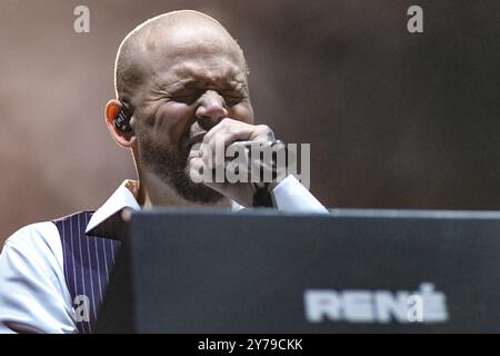 Buenos Aires, Argentina (28 settembre 2024). Cantante e rapper portoricano Residente (René Pérez, ex Calle 13) che si esibisce dal vivo a Buenos Aires. Crediti: Mariano Garcia/Alamy Live News Foto Stock